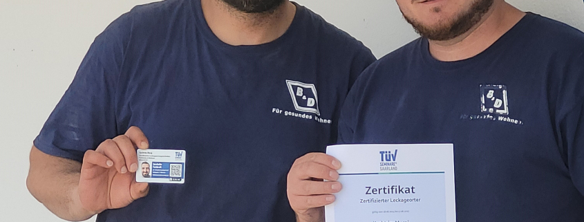 Zwei Mitarbeiter haben sich fortgebildet zum Zertifizierten Leckageorter.